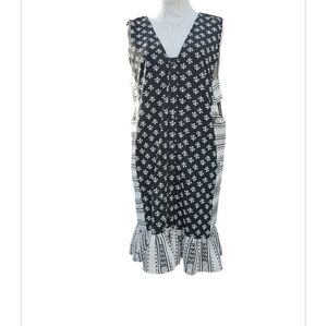 Asos Black and White Sleeveless Ruffle Hem Dress Size 8